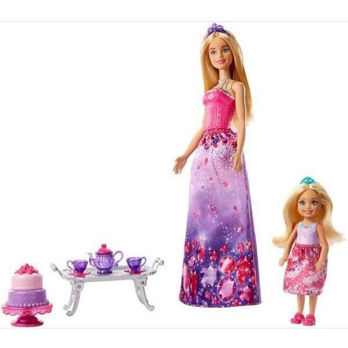 Set Barbie Villa Caramelo Princesa Y Chelsea Juego De Té