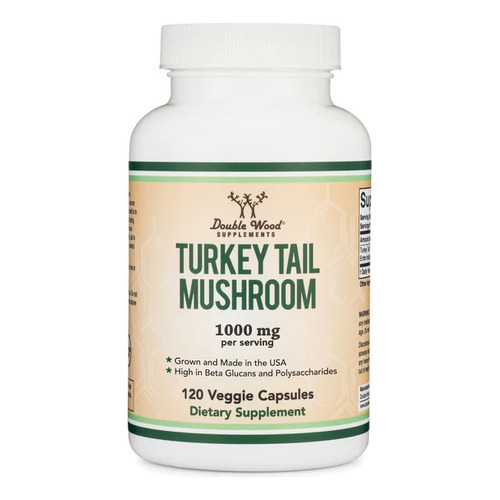 Double Wood Turkey Tail Mushroom 500 Mg 120 Caps Sabor Sin Sabor