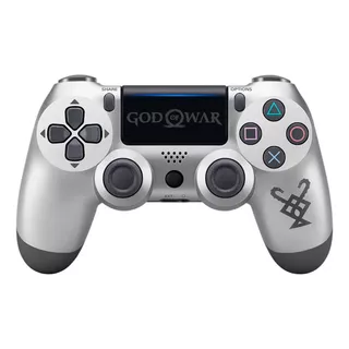 Controle Compatível Play 4 Gow Platinado + Brinde Caixa Game