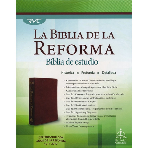 Biblia De La Reforma Rvc, Cubierta De Piel Marrón