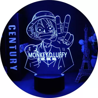 Lámpara Luz Led Acrílico Monkey D Luffy, Anime Manga