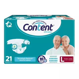 Pañales Content Ultrasec Talla L X 21und