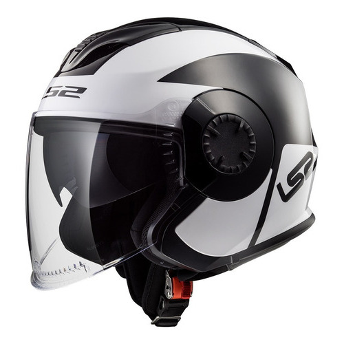 Casco Abierto Moto Ls2 570 Mobile Negro Blanco Color Negro/Blanco Tamaño del casco M