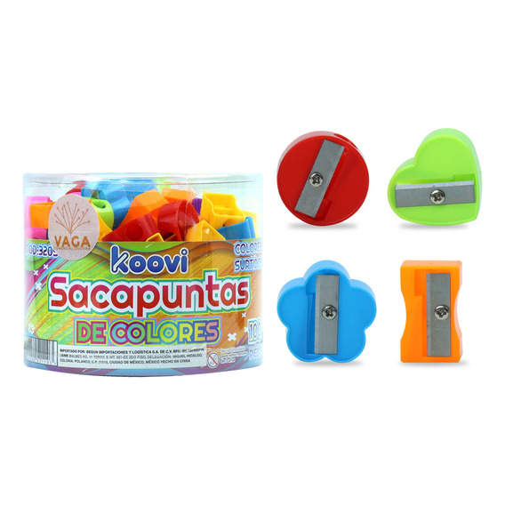 Sacapuntas Opaco 100 Piezas Marca Koovi Navaja Filosa