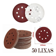 50 Discos De Lixa 125mm Velcro P/ Lixadeira Orbital G120