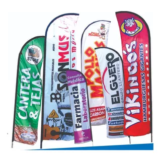 Banderas Publicitarias 2 Mts Kit Completo Personalizada