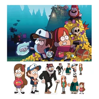 Kit Display + Painel 2x1,5m Festa Infantil Gravity Falls