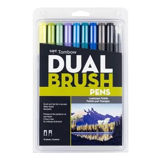 Canetas Dual Brush Tombow Kit C/10 Canetas - Paisagísticas