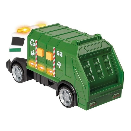 Camion Reciclaje Basura Vehiculo Luz Sonido Teamsterz 14082 Color Verde oscuro