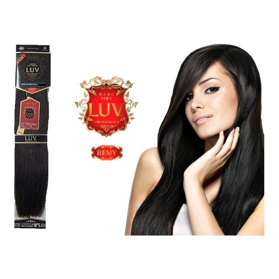 Extension De Cabello Eve Luv Remy 22 PLG 100% Natural -negro Color #1 - NEGRO INTENSO