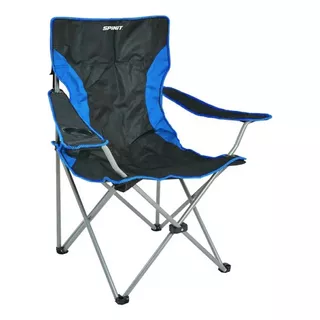 Sillon Director Spinit Plegable Playa Camping Portavaso Color Azul/negro