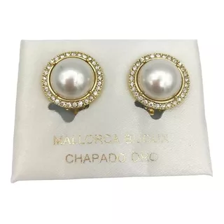 Aros Perla De Mallorca Virola Piedras Clip 14mm . Dorado