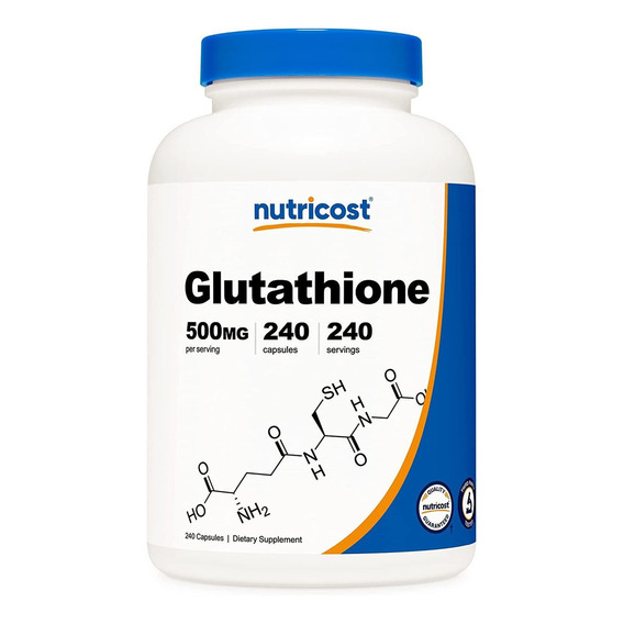 Glutathione Nutricost original 500mg 240 cápsulas