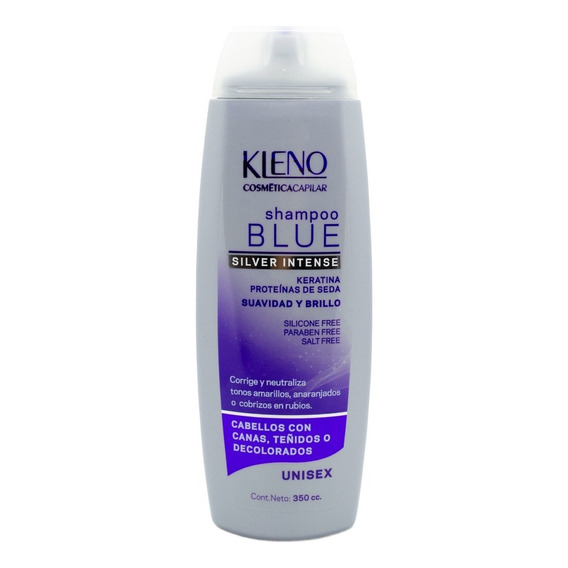 Kleno Blue Shampoo Silver Intense Matizador Rubios 350ml