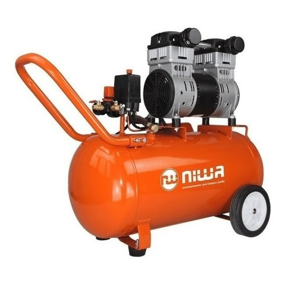 Compresor Niwa 50 Litros 2 Hp Super Silencioso Odontológico Color Naranja Fase eléctrica Monofásica