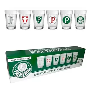 Conjunto De Copo Americano Palmeiras Licenciado Kit 6 Peças