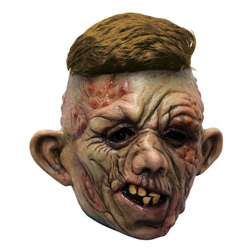 Máscara Hombre Horrible Peinado Diversión Látex 26668 Color Chocolate Zombie
