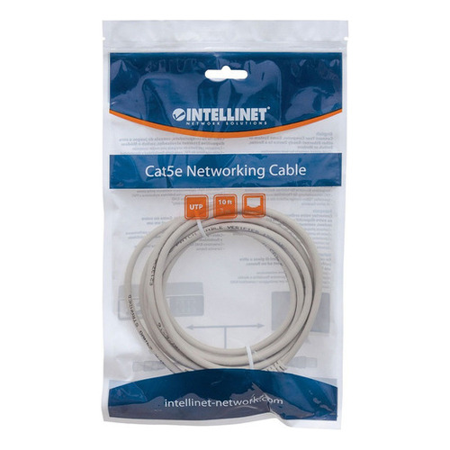 Cable Patch Cat 6 Utp 3.0mts Intellinet Gris 334129 /v /v Color Gris Claro