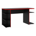  Escritorio gamer Madesa Mesa para computador gamer 9409 mdp de 136cm x 75cm x 60cm negro y rojo