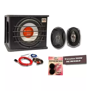 Subwoofer Potenciado +kit De Cables+ Tweeter+parlantes 6x9!!