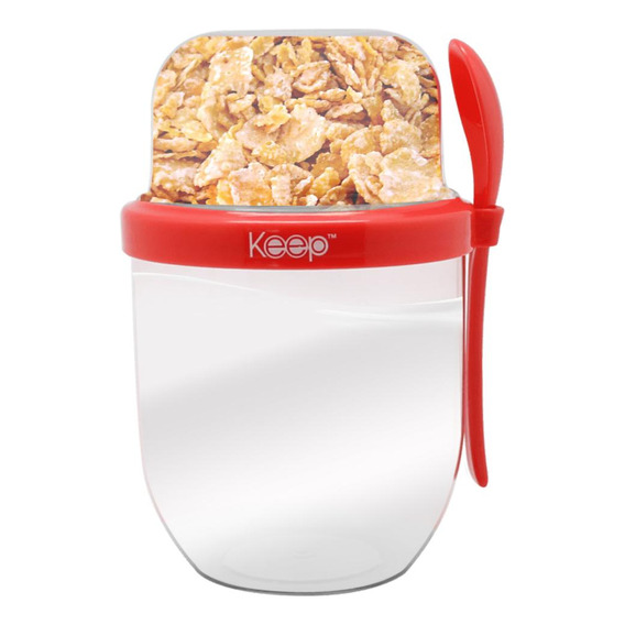 Vaso Yogurt Con Cereales/fruta Keep To Go 500ml + Cuchara