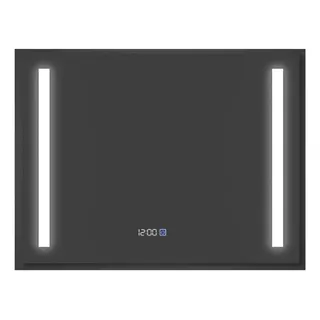 Espejo Led Rectangular 80x60 Horizontal Con Reloj Premium