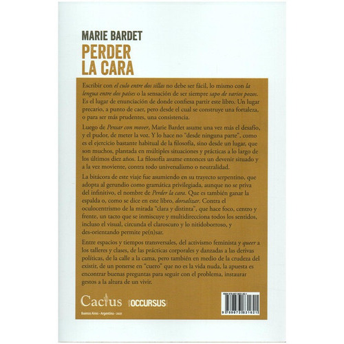 Perder La Cara, De Marie Bardet. Editorial Cactus, Tapa Blanda En Español, 2021