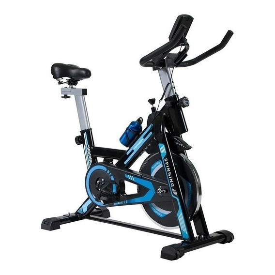 Bicicleta fija TopMega Spinning Profesional color negro y azul