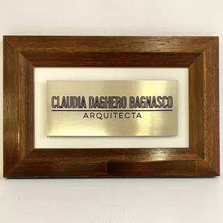 Placa Profesional Metalex Marco Madera Oscura Punto Arte
