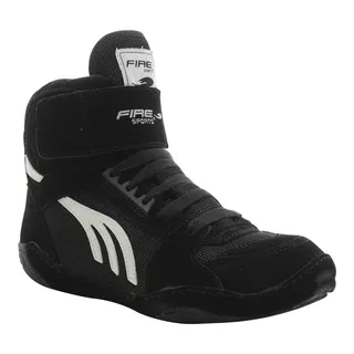 Par Botas Zapatillas Fire Sports Boxeo Negro Box Zapato