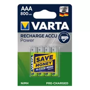 Pila Aaa Varta Recharge Accu Power 56703 Cilíndrica - Pack De 4 Unidades