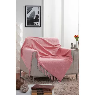 Manta Xale Para Sofá Italiana 250x135cm Rosa