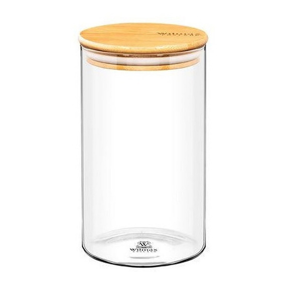 Frasco Tarro De Vidrio Tapa De Bamboo 1100ml Wilmax 