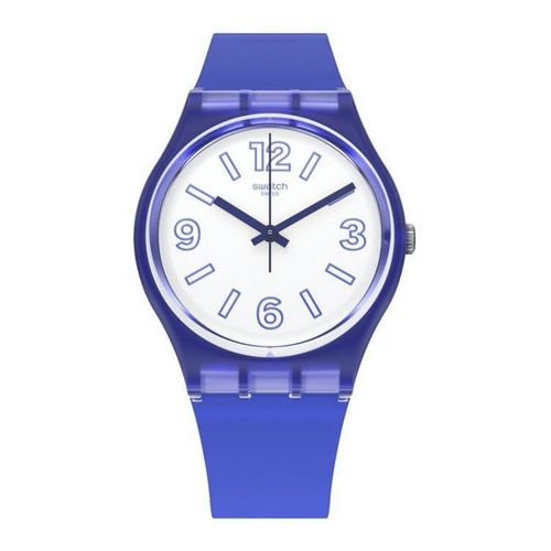 Reloj Swatch Unisex Gent Gn268 Electric Shark Color de la malla Azul Color del bisel Azul Color del fondo Blanco/Azul