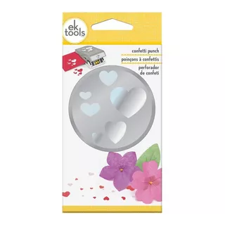 Perforadora De Papel Ek Tools Confete Punch Con 6 Agujeros En Forma De Corazón Gris