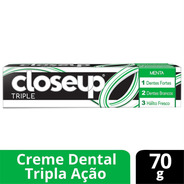 Pasta De Dentes Closeup Triple Menta Em Creme Dental 70gr