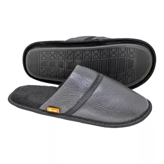 Pantufa Chinelo Masculino Peluciado Courino Solado Borracha