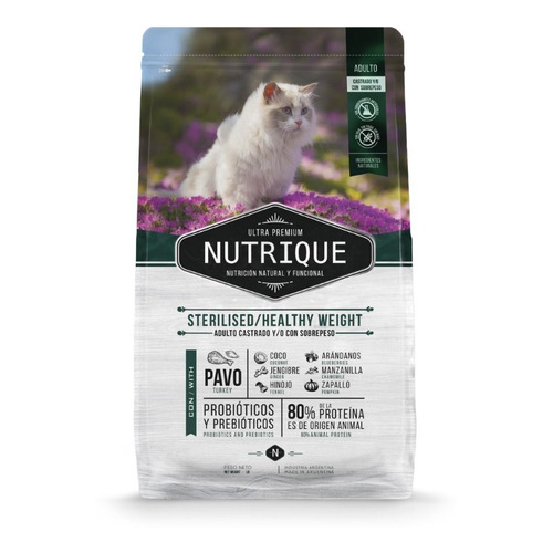Alimento Nutrique Weight Steril Para Gato Adulto 7,5 Kg