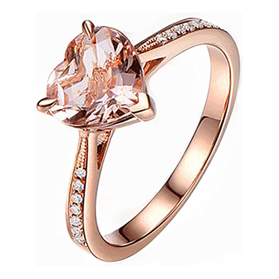Heart Jewelry Rings Anillo De Compromiso De Cristal Para Muj