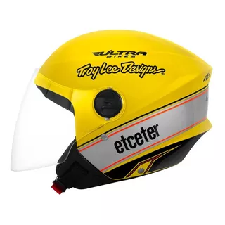Capacete De Moto Aberto Etceter Open Power Brands Brilhante Cor Amarelo Tamanho Do Capacete 58