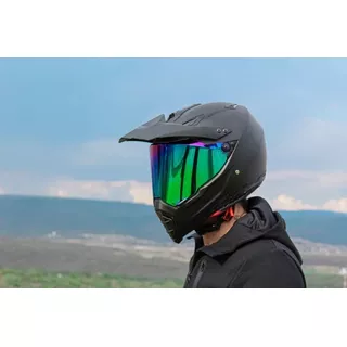 Casco Para Moto Kov Kx1 Carbono Negro Doble Propósito Dot Tamaño Del Casco L