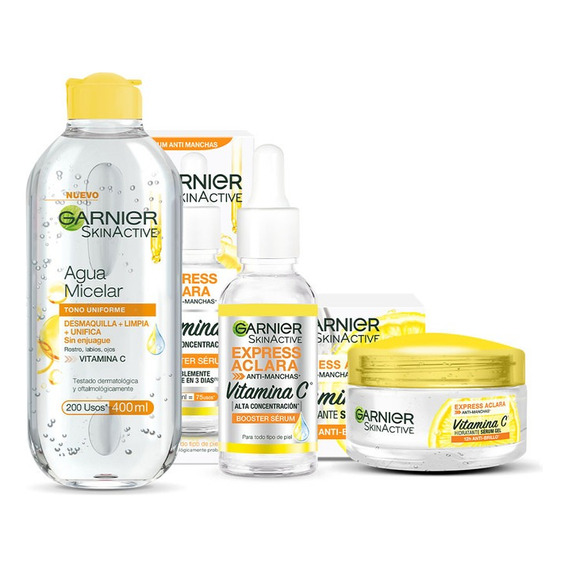 Kit Garnier Express Aclara Vitamina C 3 Pasos - 480 Ml