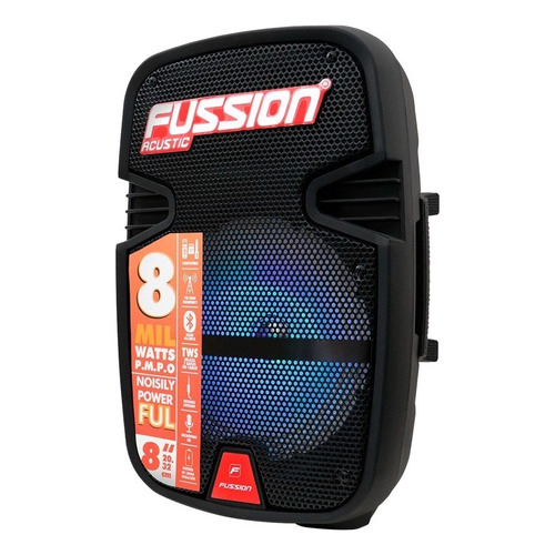 Bocina Fussion Acustic Audio Pro PBS-9936BK portátil con bluetooth negra 110V/240V 