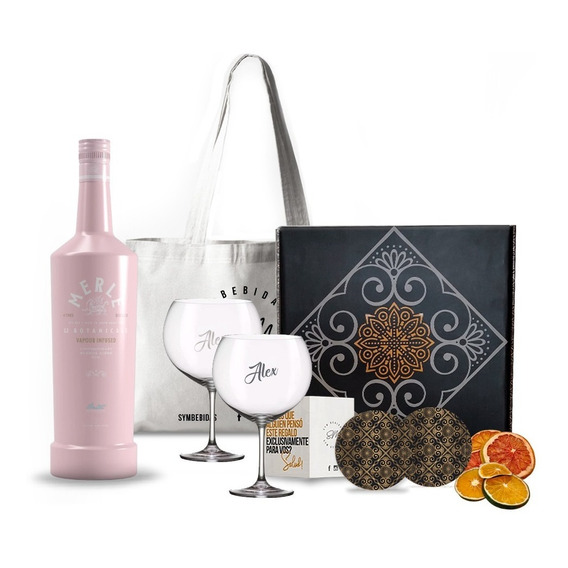 Kit Regalo Gin Merle Box + 2 Copas Transparentes