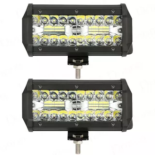 Kit 2 Farol De Barra Super Led 120w 12v/48v Jeep Troller