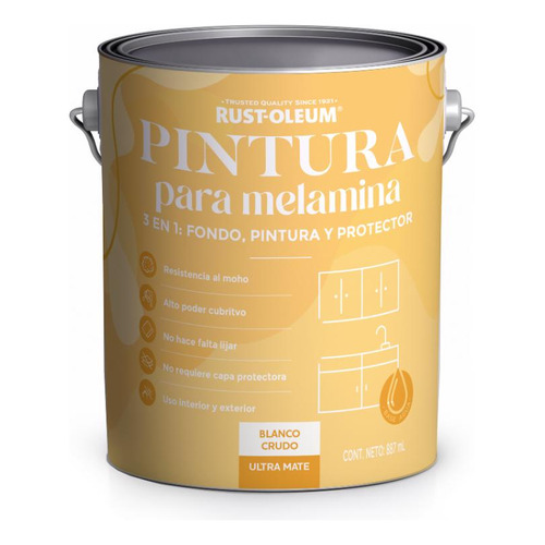 Pintura Para Melamina Acabado Ultra Mate Rust-oleum Brochabl Color Blanco crudo