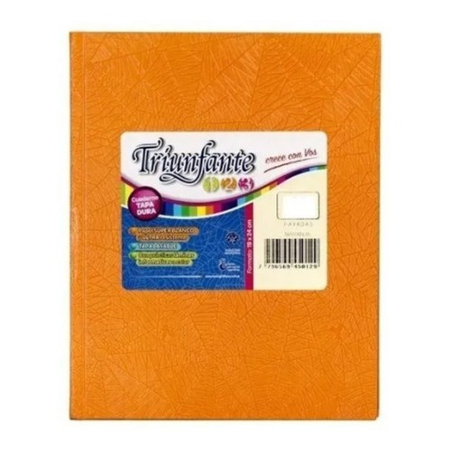 Cuaderno Triunfante 123 Forrado Araña T/d 50 Hojas Rayado Color Naranja