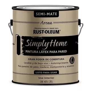 Látex Simply Home Rust Oleum Arena Semimate 3,8 Litros Color Marrón Claro