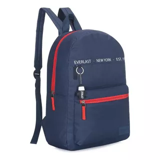 Mochila Everlast Reforzada Urbana Escolar Deportiva Llavero Color Azul (16063)