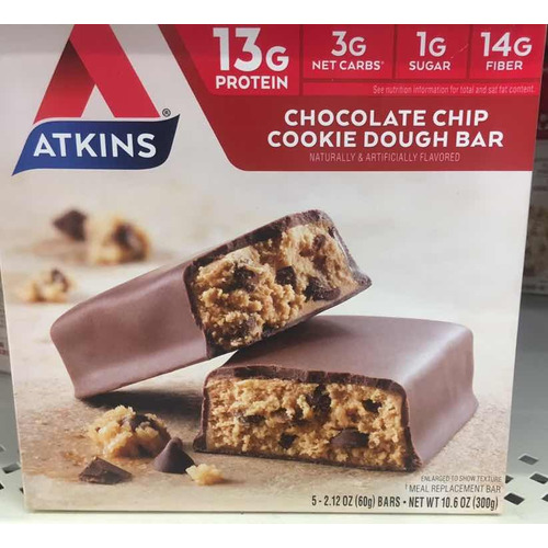 Atkins Chocolate Chip Cookie Dough Barra